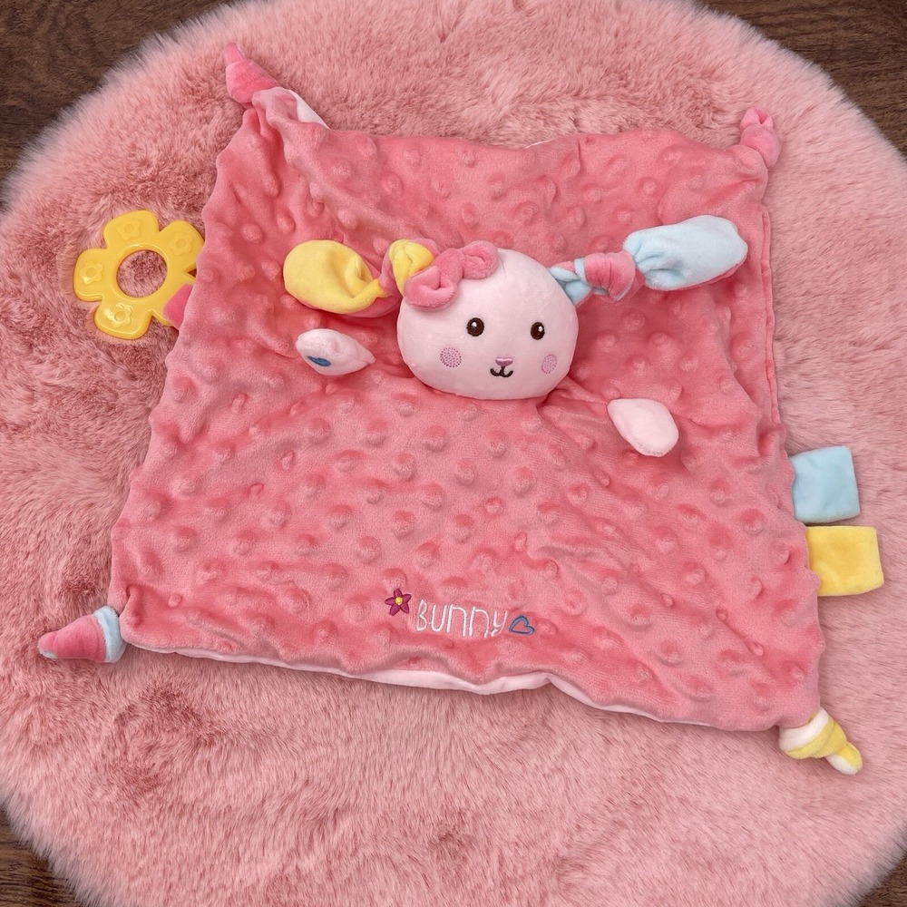 Baby Security Blanket‎ Stuffed Animal Soft Emotional Relief Blanket Bunny Pink